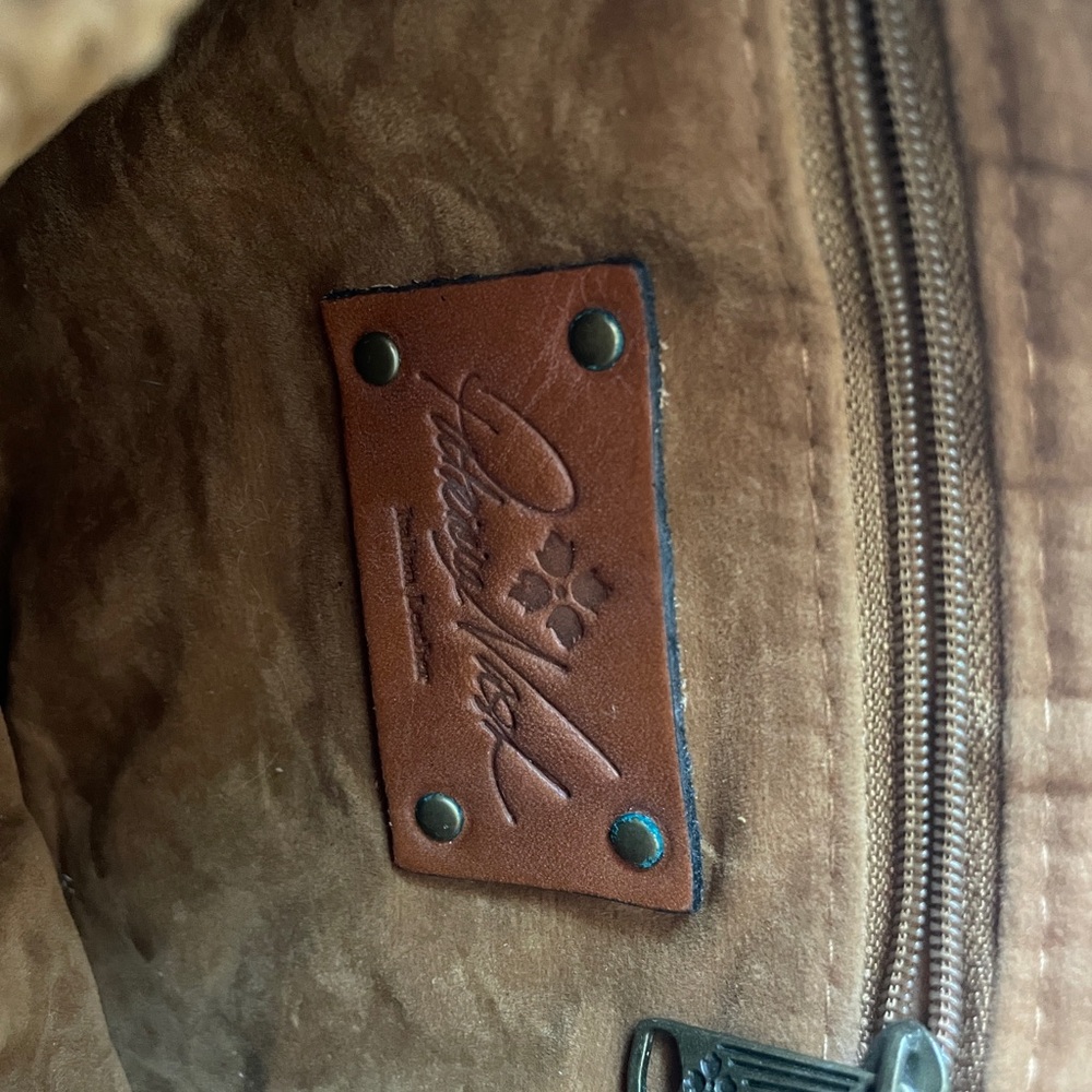 Patricia Nash Brown Leather and Cane woven Tote Bag - Picture 2 of 8